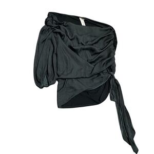 Anthropologie Dolan Single-Shoulder Black Top Size XL